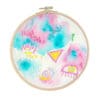 Painted and embroidered art hoop