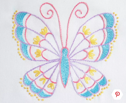 free butterfly hand embroidery pattern