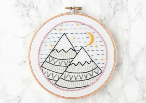 mountains embroidery pattern