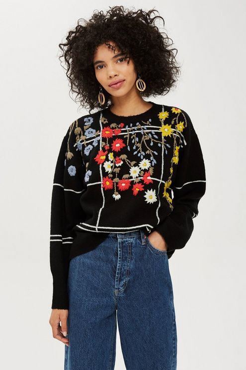 top shop hand embroidered sweater