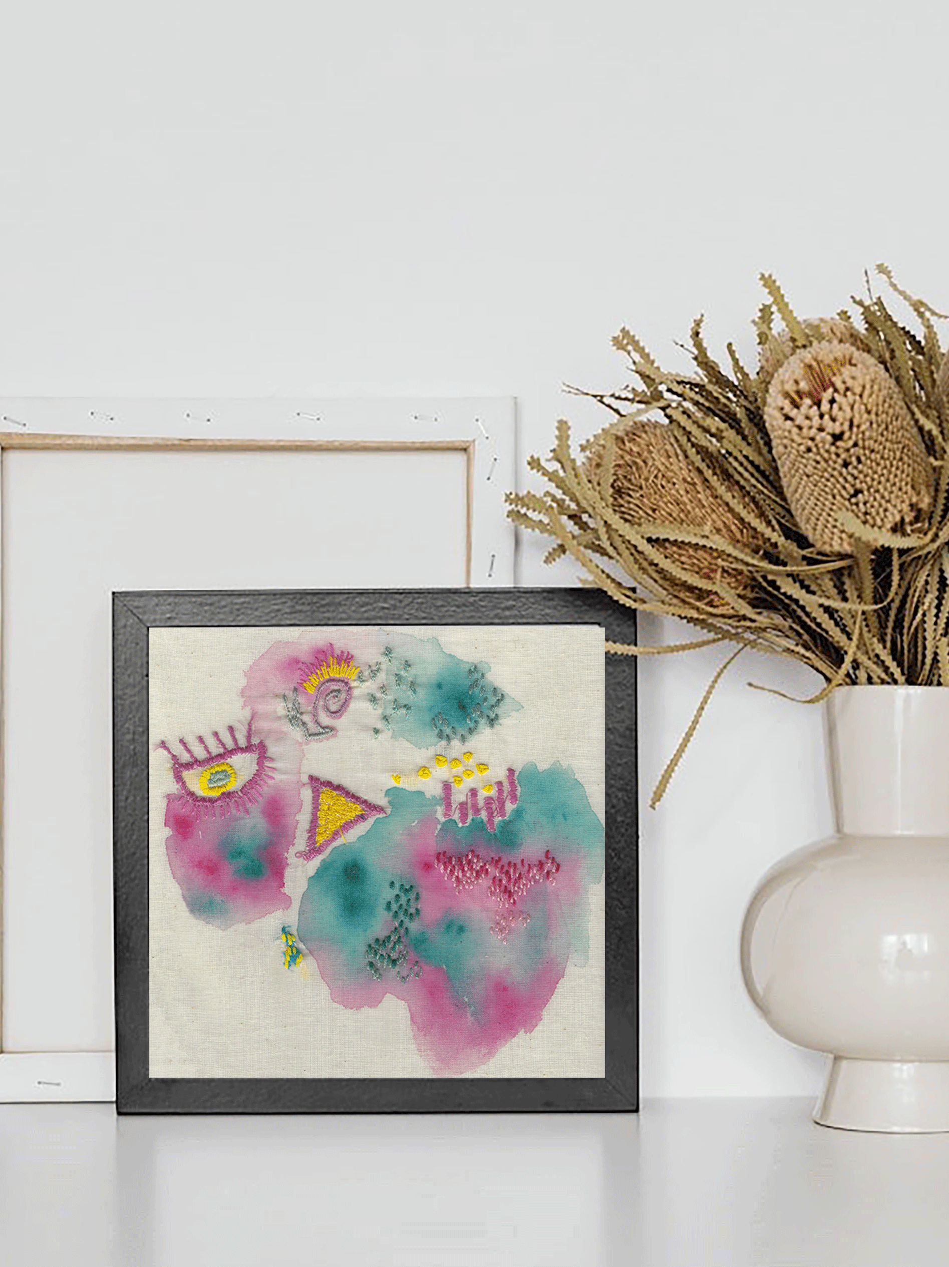 eyes on you embroidery art print